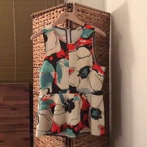 Anthropology Peplum floral top